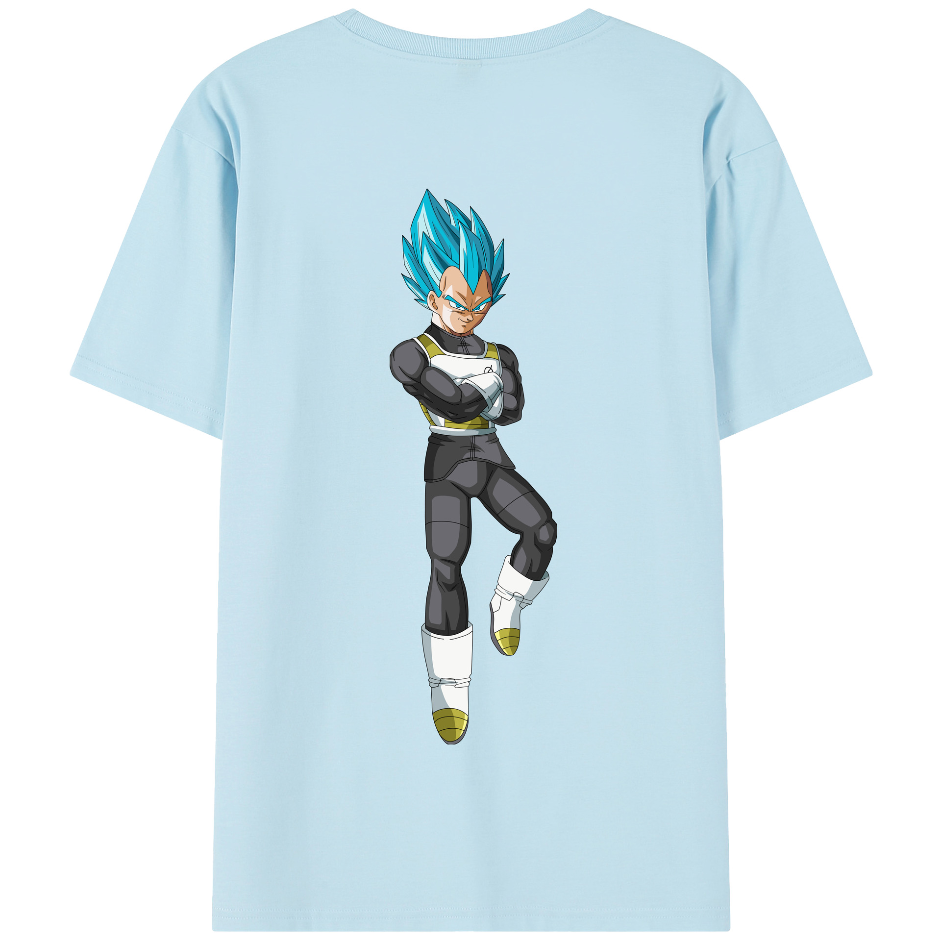 （画像用） ドラゴンボール ベジータ四世（Bejīta Yonsei）DRAGON BALL Vegeta IV 綿100％半袖Tシャツ（背面プリント）